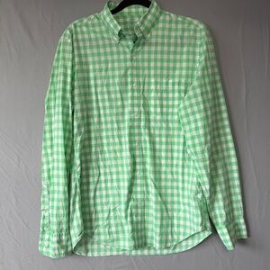 J Crew Mens Lightweight Cotton Slim Fit Button Down Shirt Medium Green Preppy